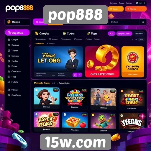 Análise da interface do usuário do site pop888